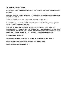 A preview of a PDF biography for Jones, Hywel